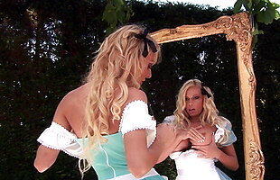 Posted under her tits, sister gets, big tits in lingerie, milf lesbians in heels