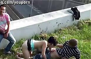 Posted under outside fun, threesome chick, woman outside, public